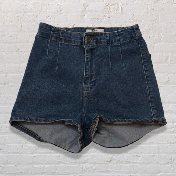 Bershka Pants - Bershka High Waisted Stretchy Denim Shorts